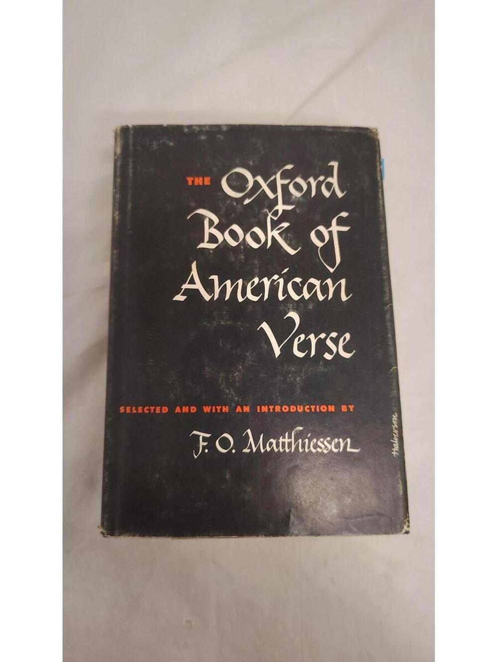 The Oxford Book of American Verse F.O. Matthiessen Hardcover Oxford University